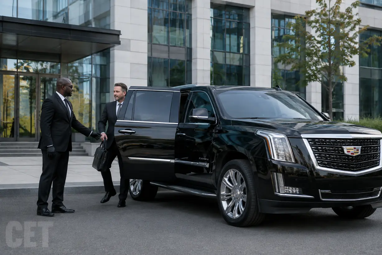 Black Cadillac Escalade for executive assistant arranged corporate and business transportation